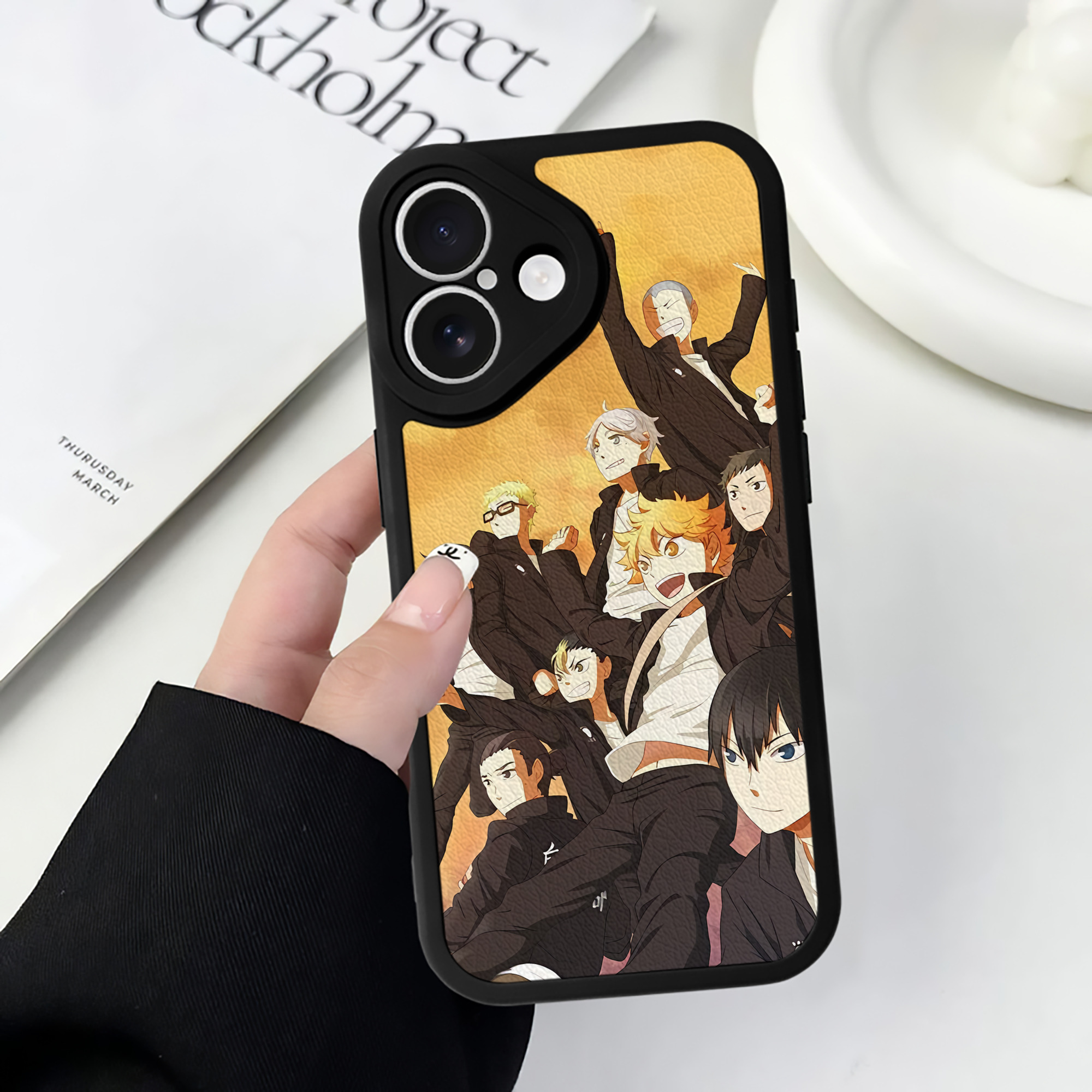 （画像用） ハイキュー!! Haikyu!! 【iPhone 16シリーズ対応】シリコンスマホケース（レザー調） 材質：シリコン